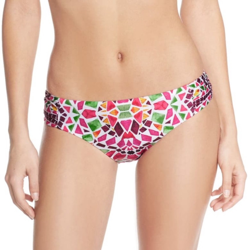 Becca Swimwear Valencia Print shirred side Bottoms